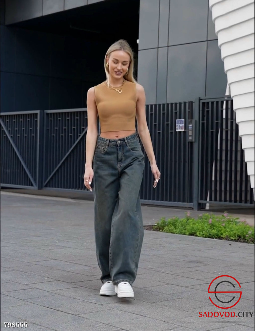 Джинсы багги стрейч женские