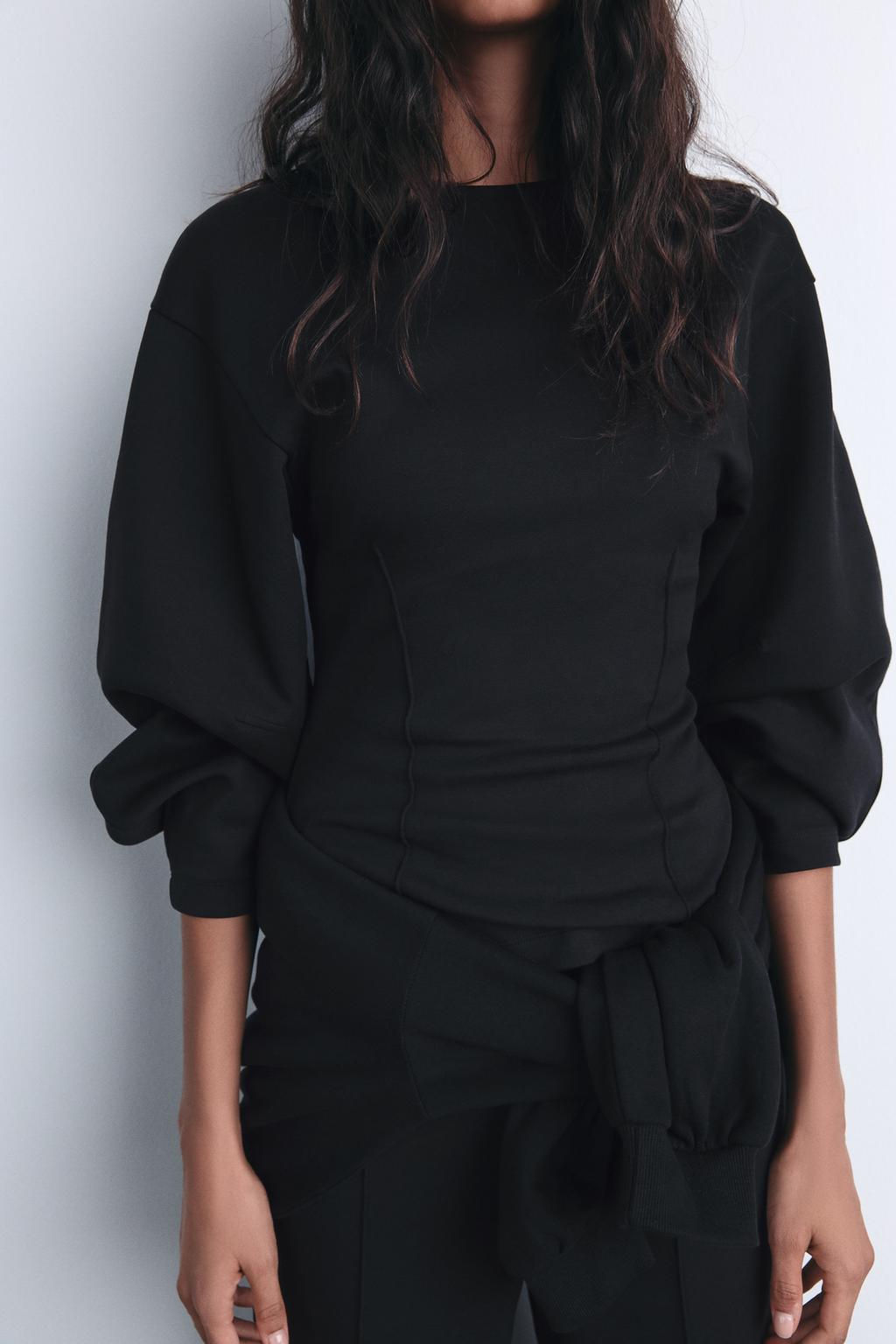FITTED INTERLOCK SWEATSHIRT - Zara фото 5