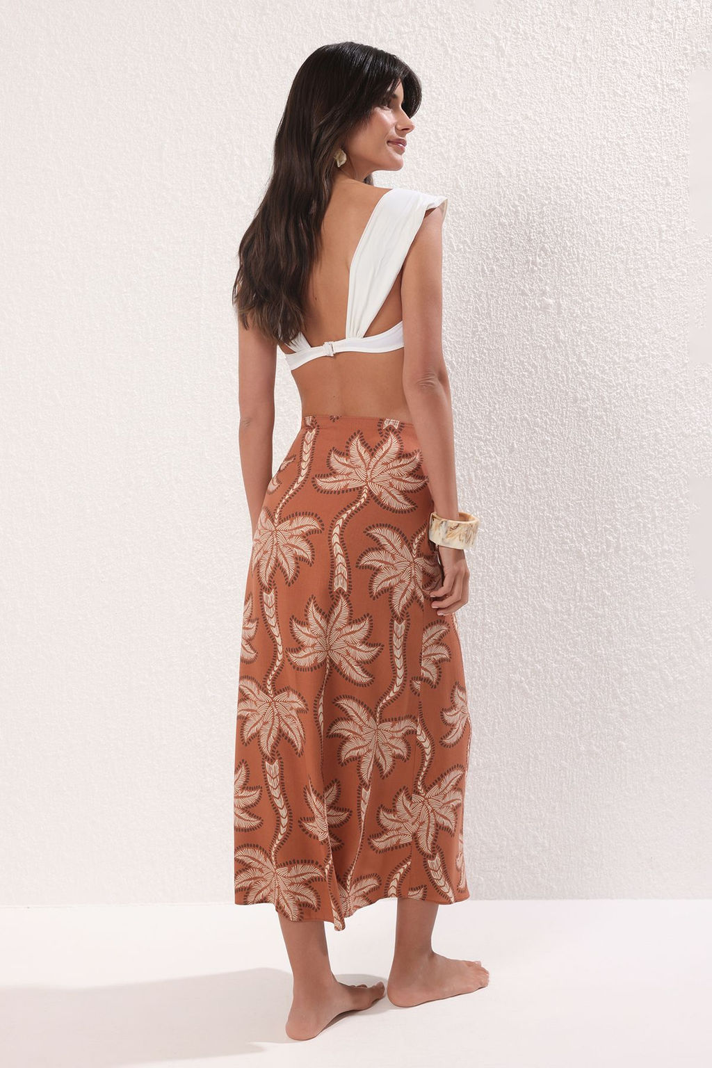 Palmiye Desenli Maxi Dokuma Plaj Pareo TBESS25PR00011 - Trendyolmilla фото 4