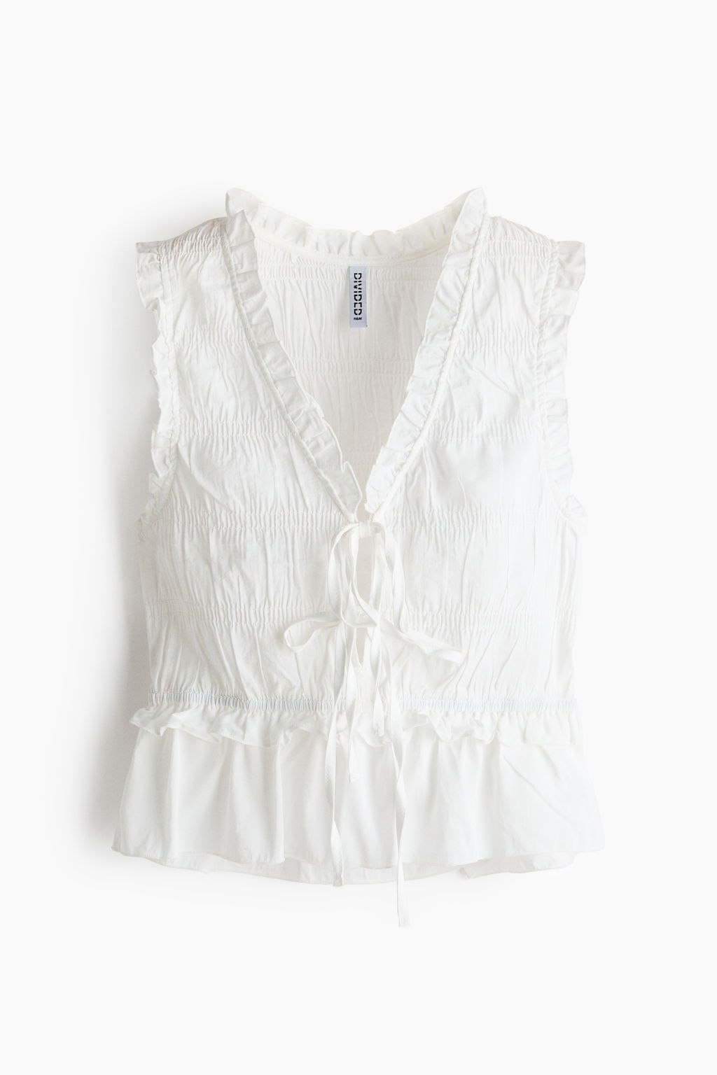 Top fruncido con lazadas - H&m фото 2