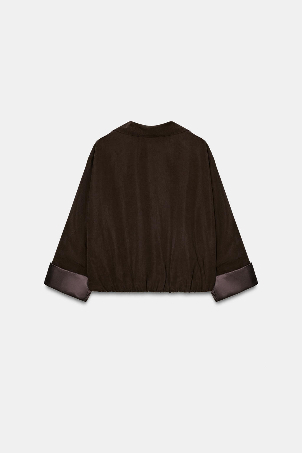 CHAQUETA CORTA BAJO EL?STICO / Marr?n - Zara фото 6