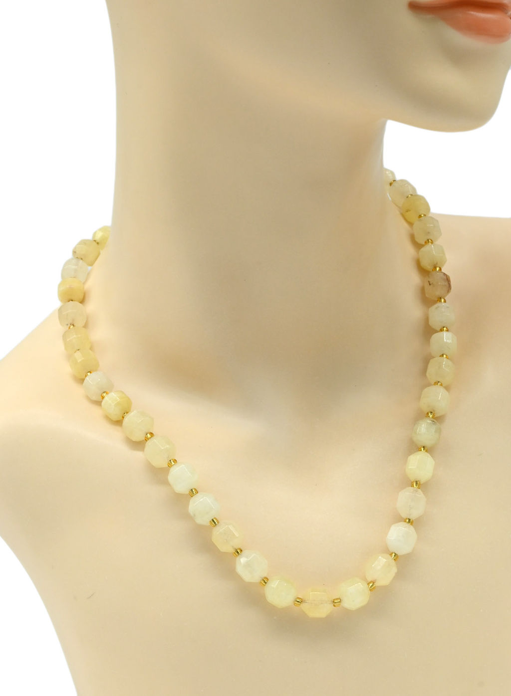 Бусы граненые из кальцита сегмент 8*10мм цв.цитрин, 49см