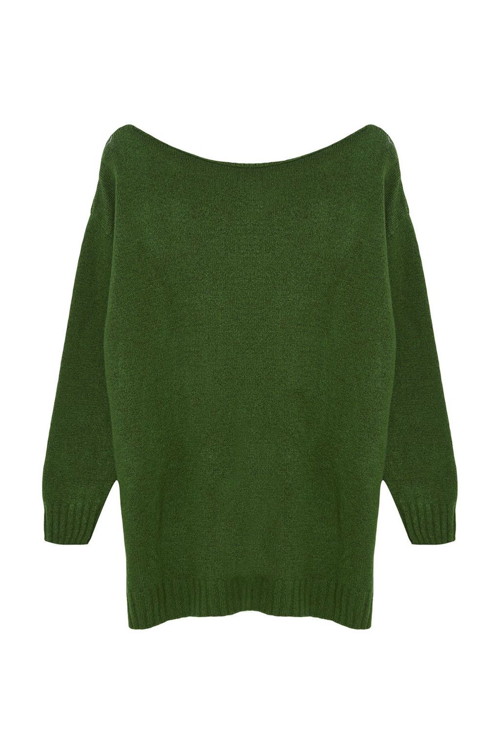 Yesil Yunlu Kay?k Yaka Basic Triko Kazak TWOAW25KZ00010