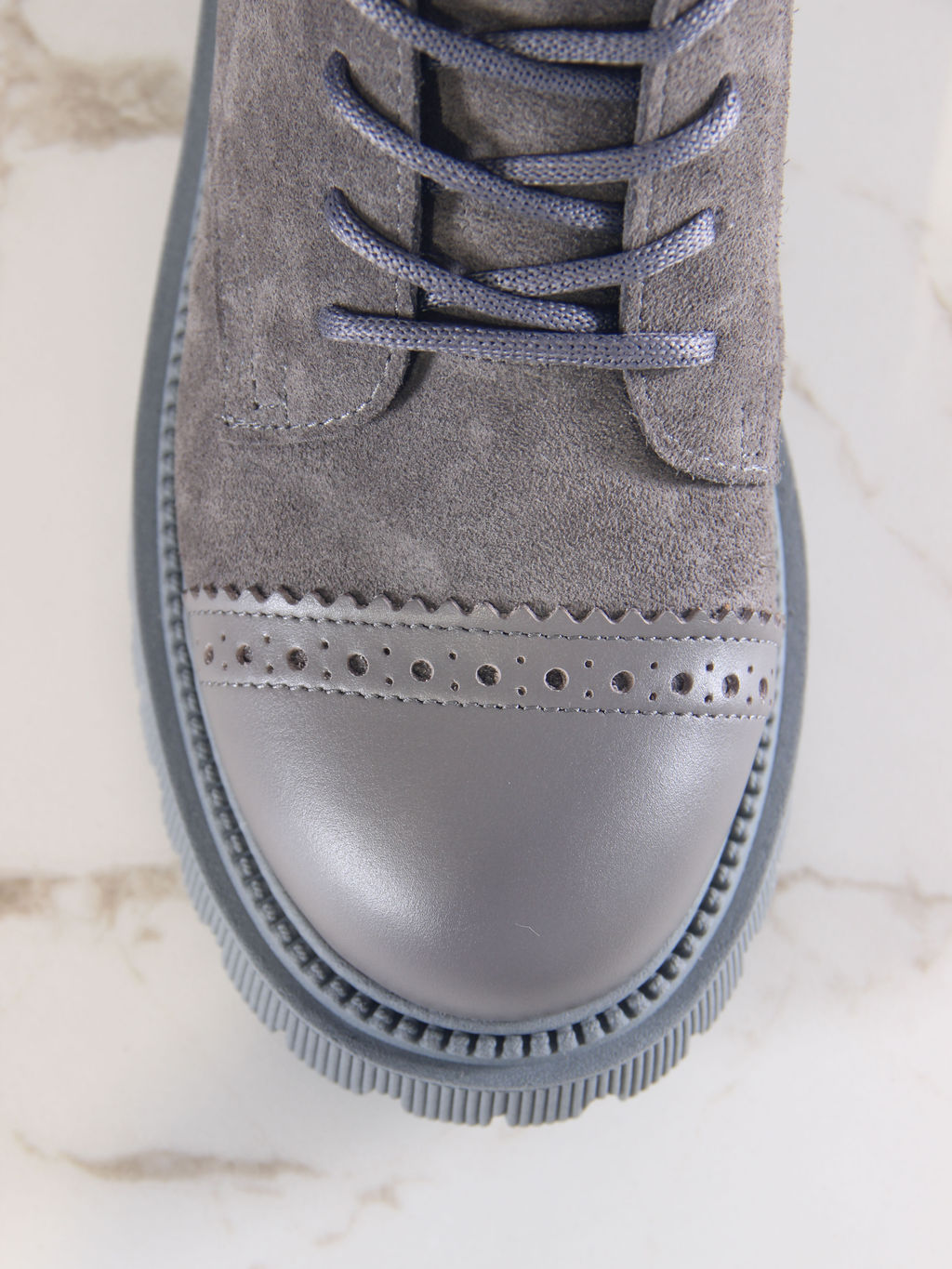 Ботинки 319.taskanagr.Серый замок замша+игуана/байка