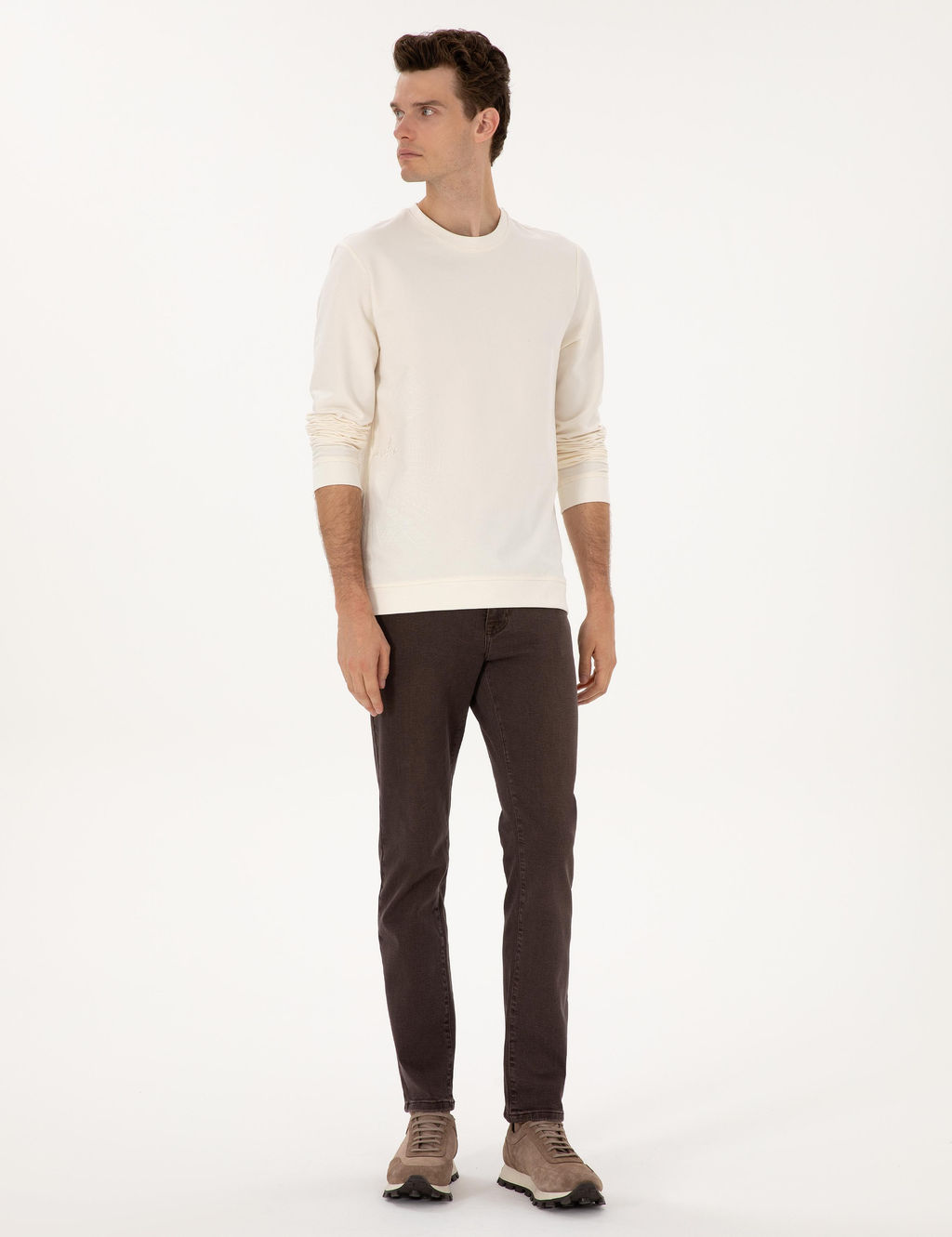 Kahverengi Slim Fit Jean Pantolon