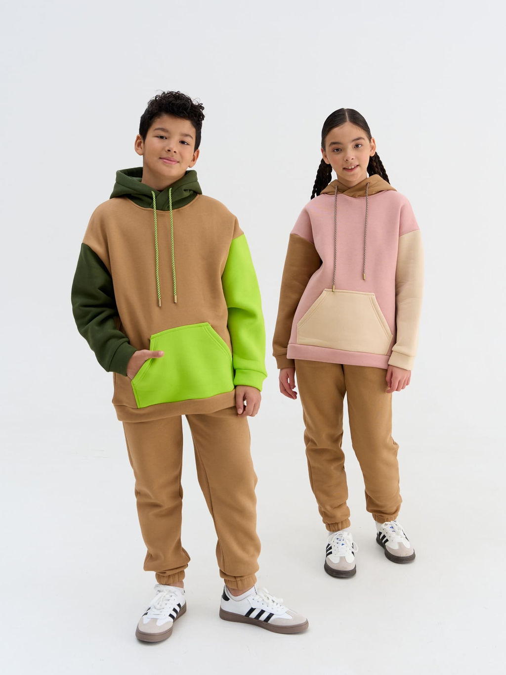 Худи Колор блок Песок утепленное 7+ - Bungly фото 7