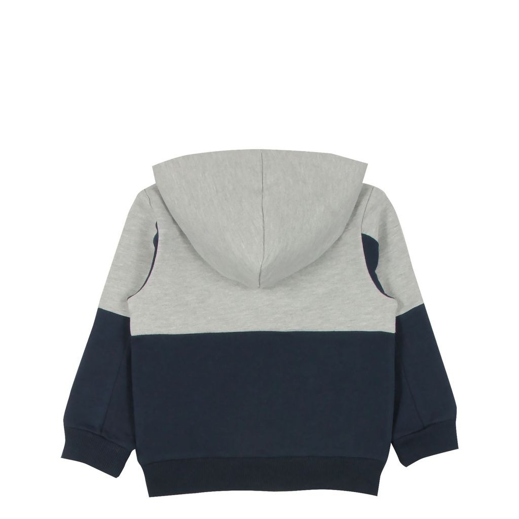 CRB wear/CWK 62496-1 Джемпер модель худи для мальчика, серый меланж-темно-синий/Ex.Cherubino  фото 5