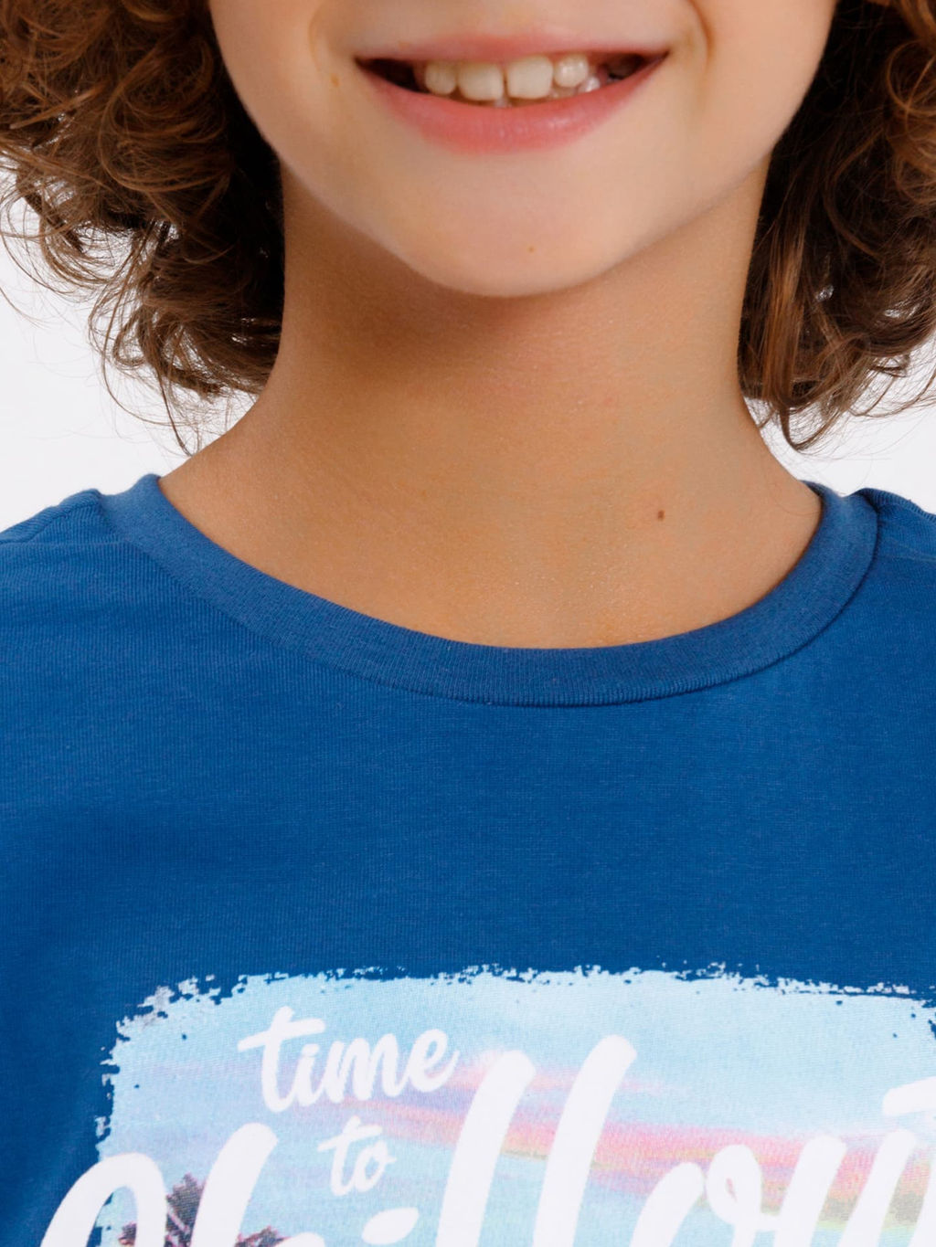 Комплект для мальчиков (джемпер, шорты) сине-голубой с печатью - Mark formelle фото 4