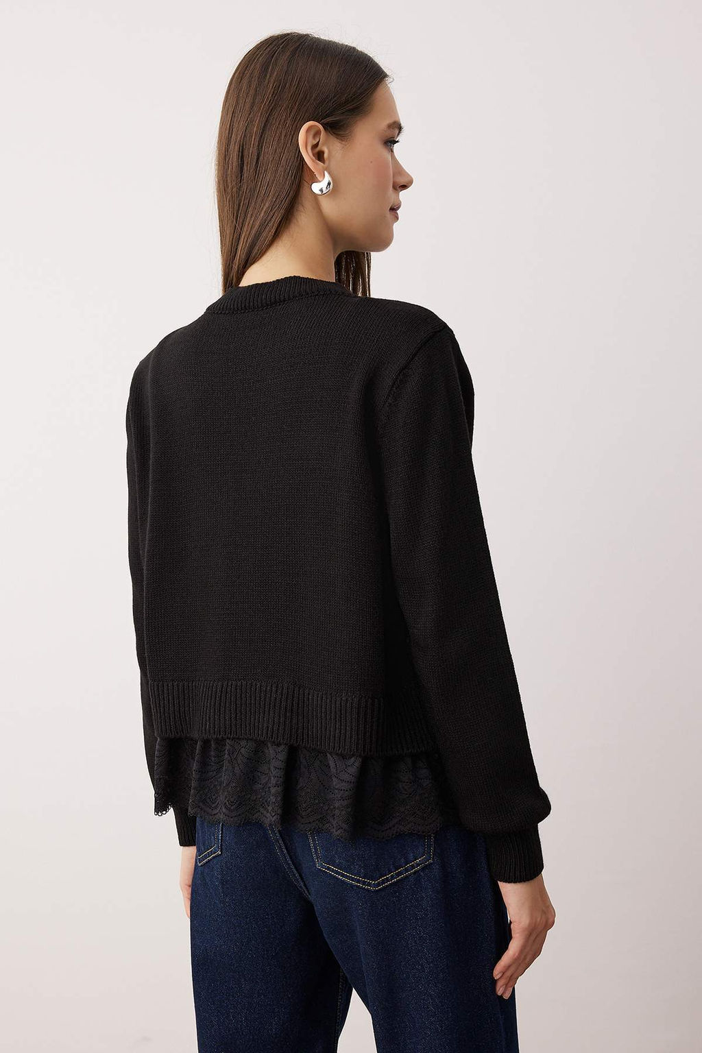 Tas 2li Etek Ucu Dantel Garnili Triko H?rka-Bluz Tak?m TWOAW26HI00019 - Trendyolmilla фото 9