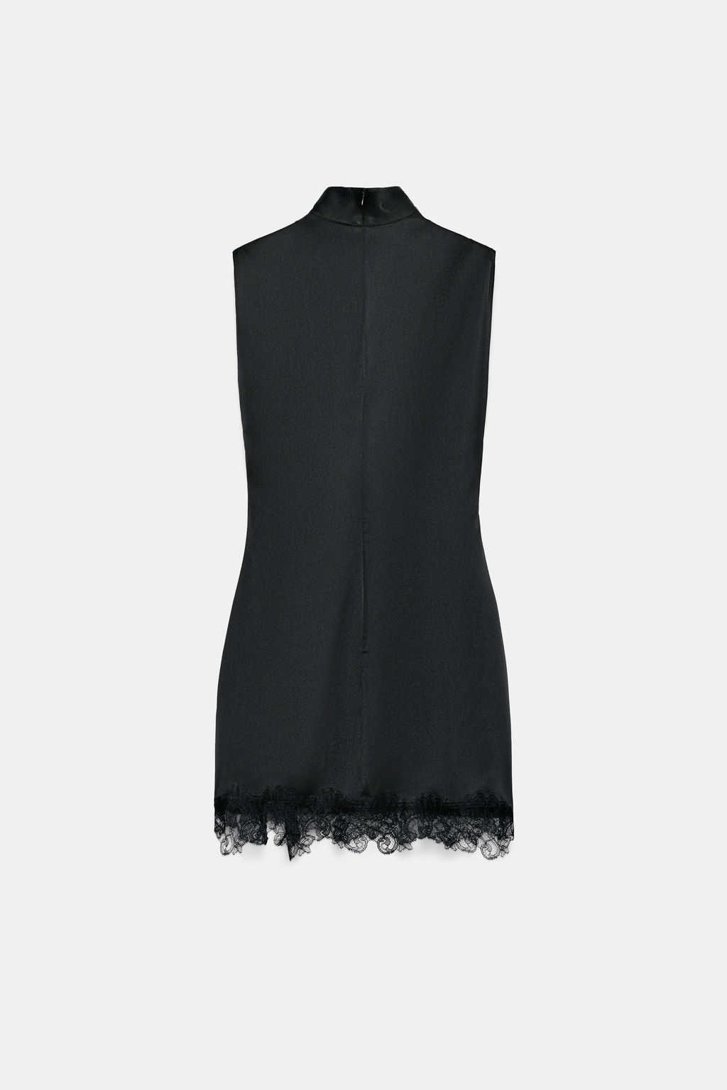 VESTIDO SATINADO ENCAJE / Negro - Zara фото 5