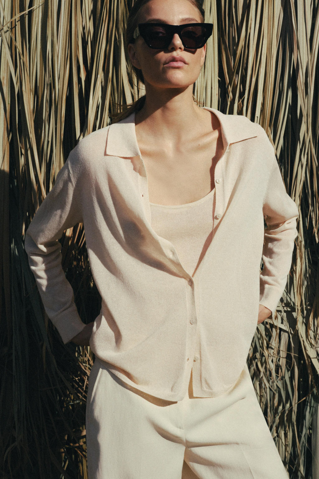 CHAQUETA POLO PUNTO TOP INTERIOR / Beige - Zara фото 3
