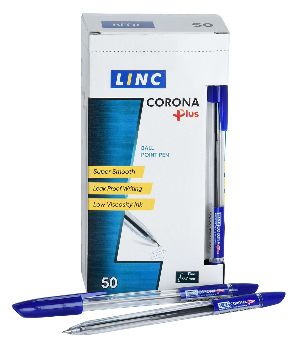 Цена за 5 шт.Ручка шариковая LINC Corona Plus 0,7 мм синяя