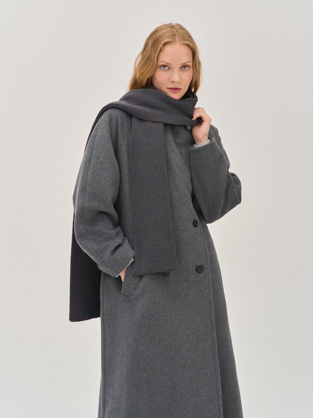 Шарф хлопковый "Графит"