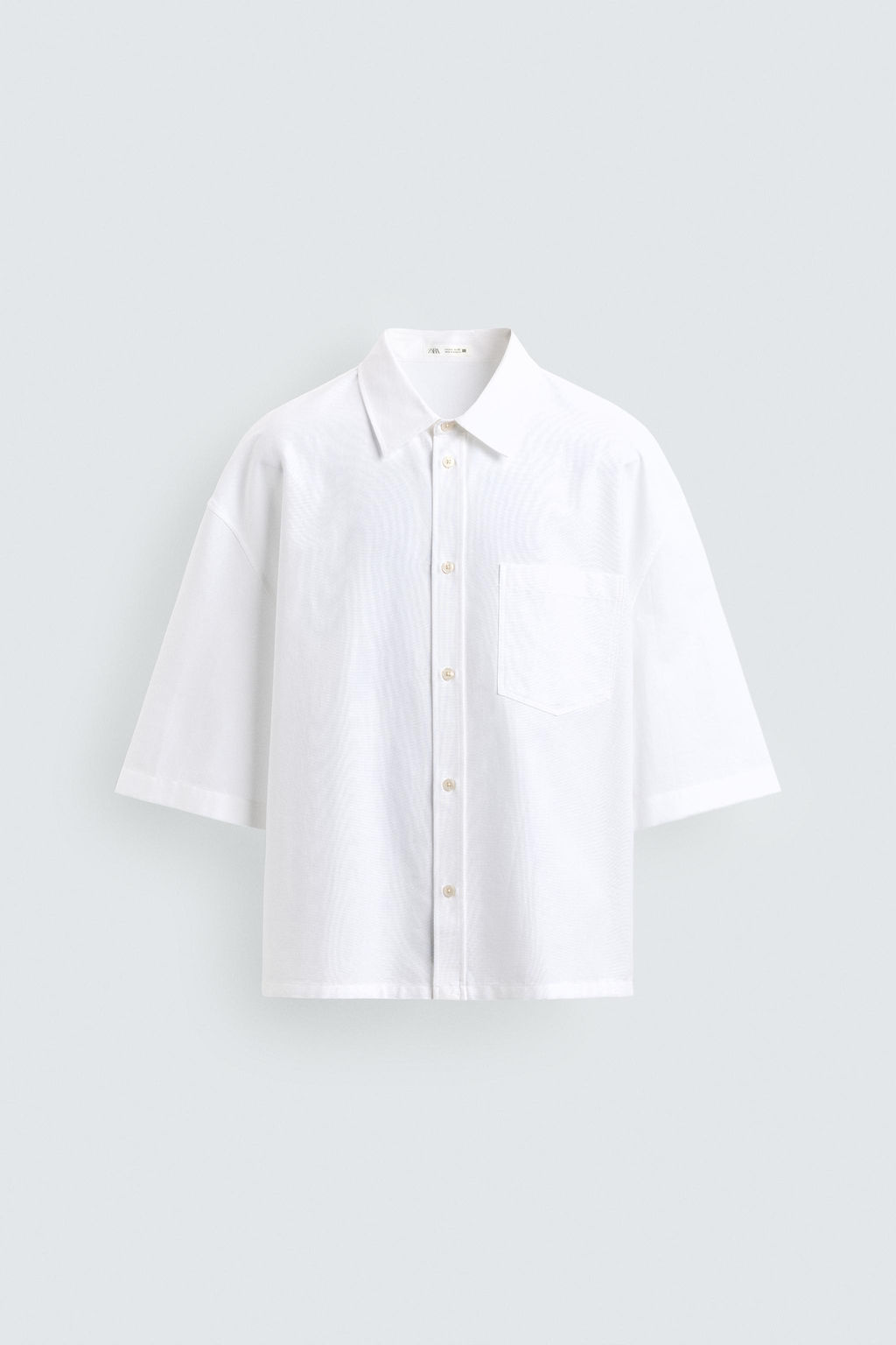 CAMISA BOXY FIT BOLSILLO / Blanco - Zara фото 6