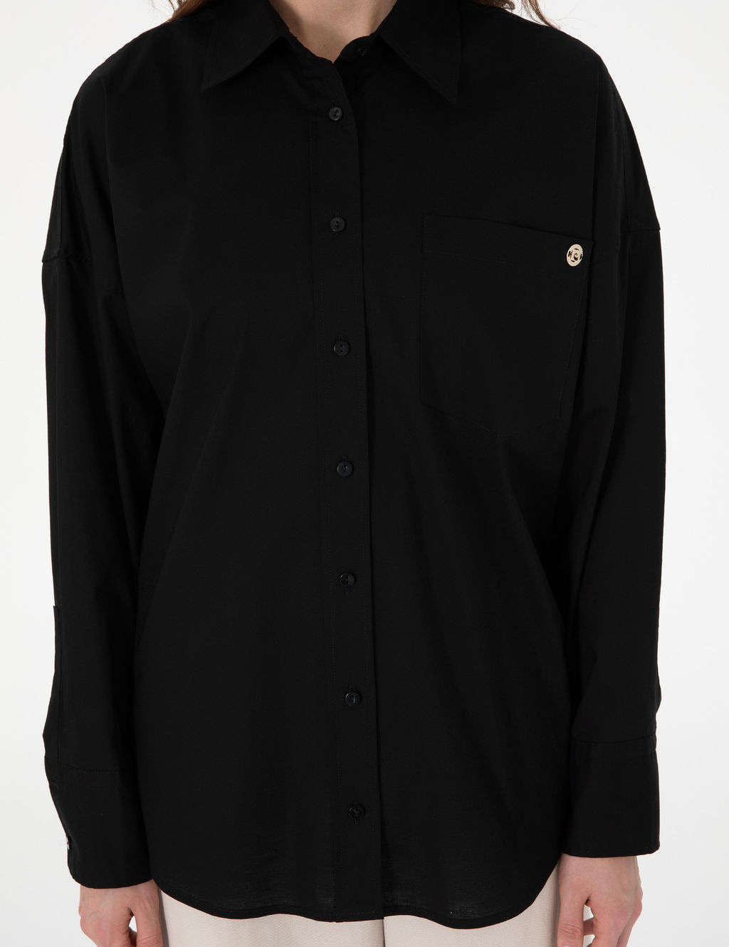 Siyah Oversize Uzun Kollu G_mlek - Pierre cardin фото 6