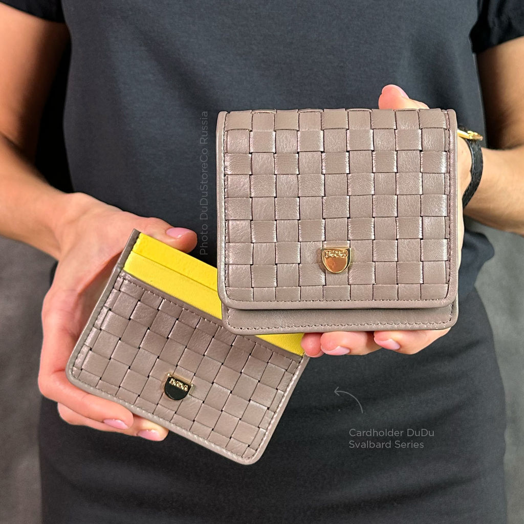 Итальянский кожаный кошелек DuDu серии Flores | тауп - Dudubags фото 7