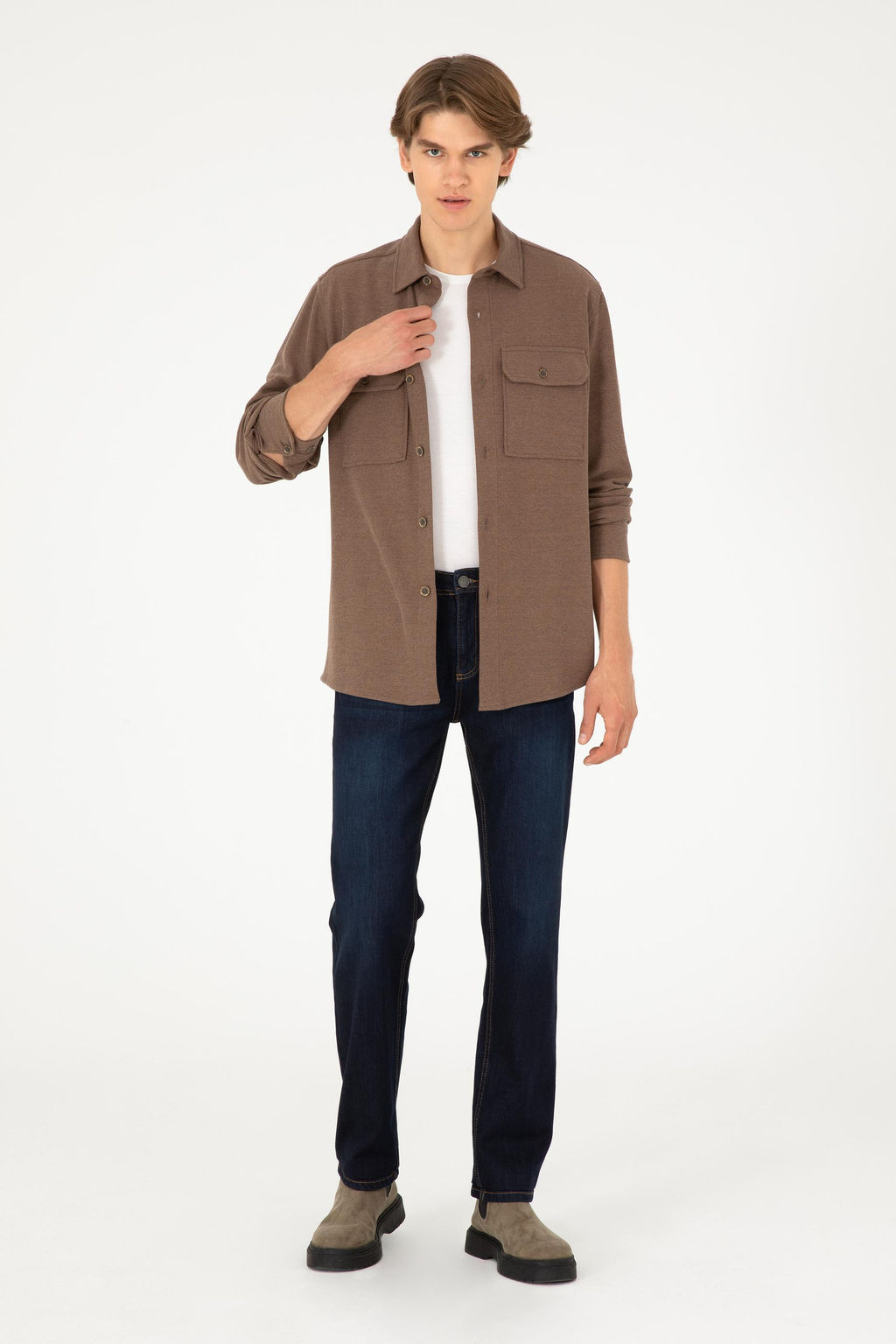 Мужская бежевая трикотажная рубашка Неожиданная скидка в корзине - U.s. polo assn фото 4