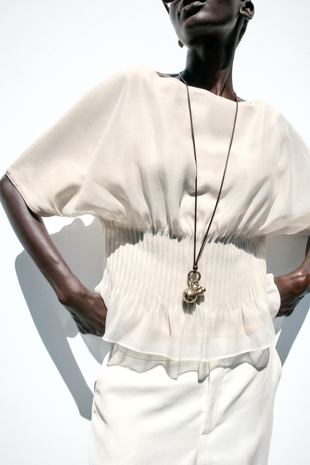 KNIT TOP WITH ORGANZA - Zara фото 3