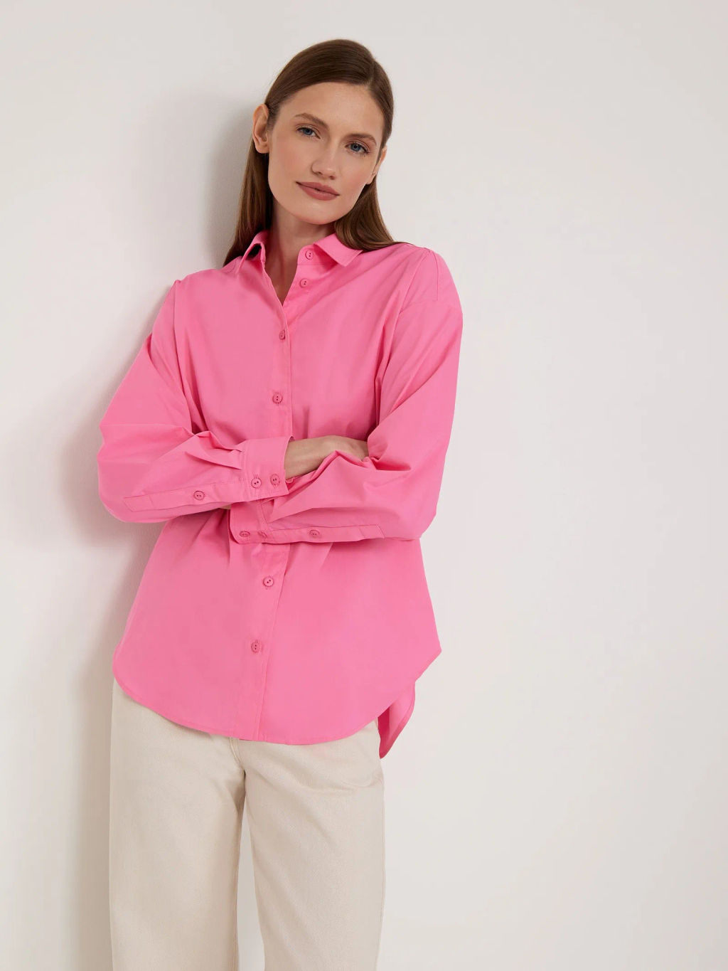 Рубашка однотонная - Emka фото 2