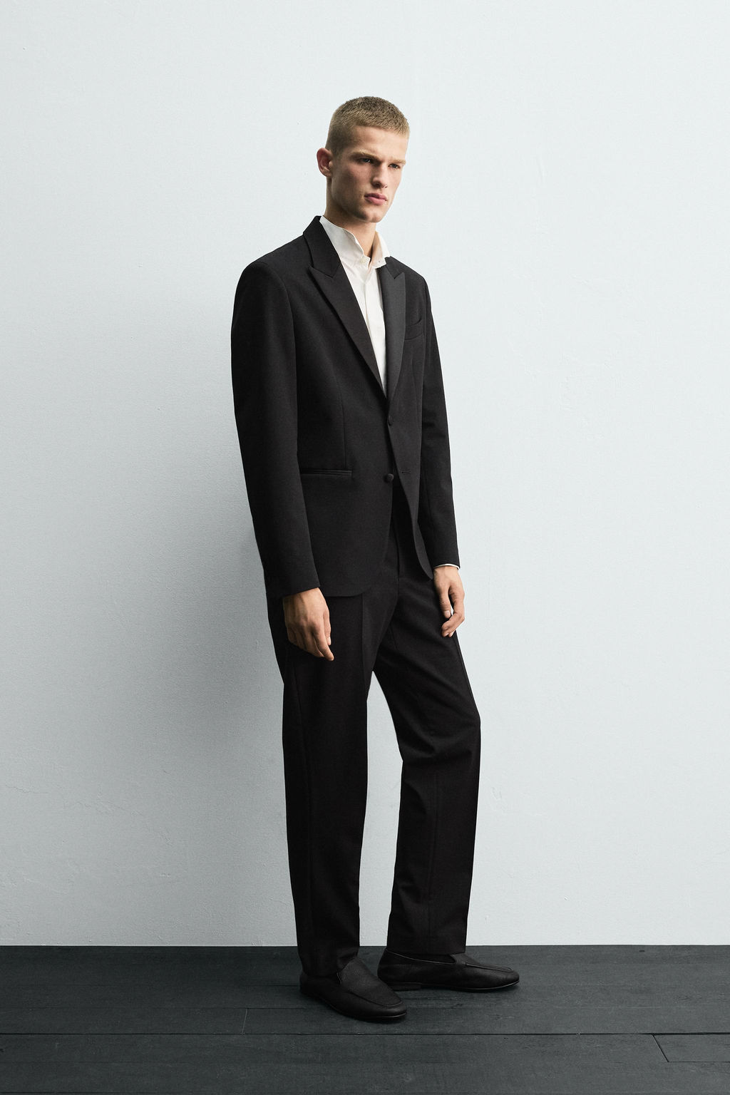 WOOL BLEND TUXEDO SUIT TROUSERS - Zara фото 4