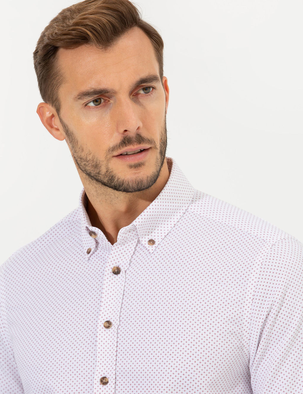 Bordo Slim Fit Uzun Kollu G_mlek