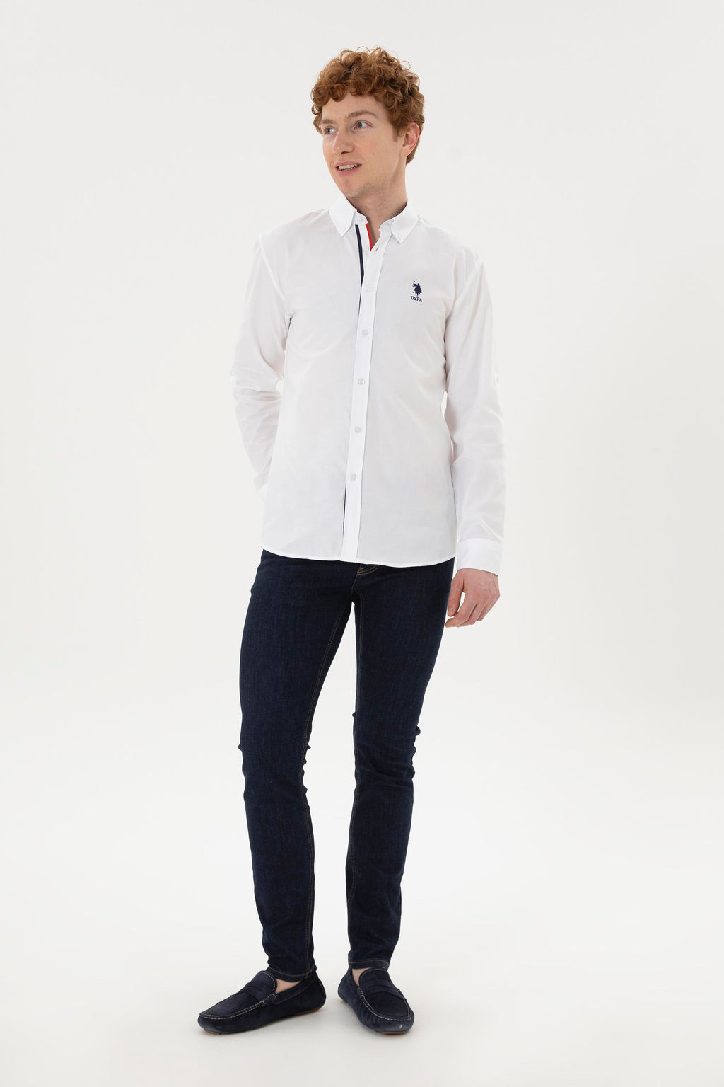 Мужская белая рубашка с длинным рукавом - U.s. polo assn фото 11