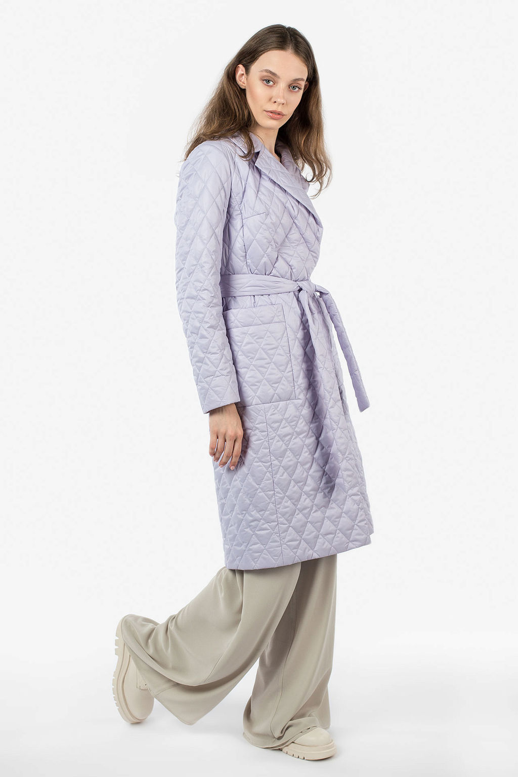 Пальто женское демисезонное (пояс) - El podio фото 7