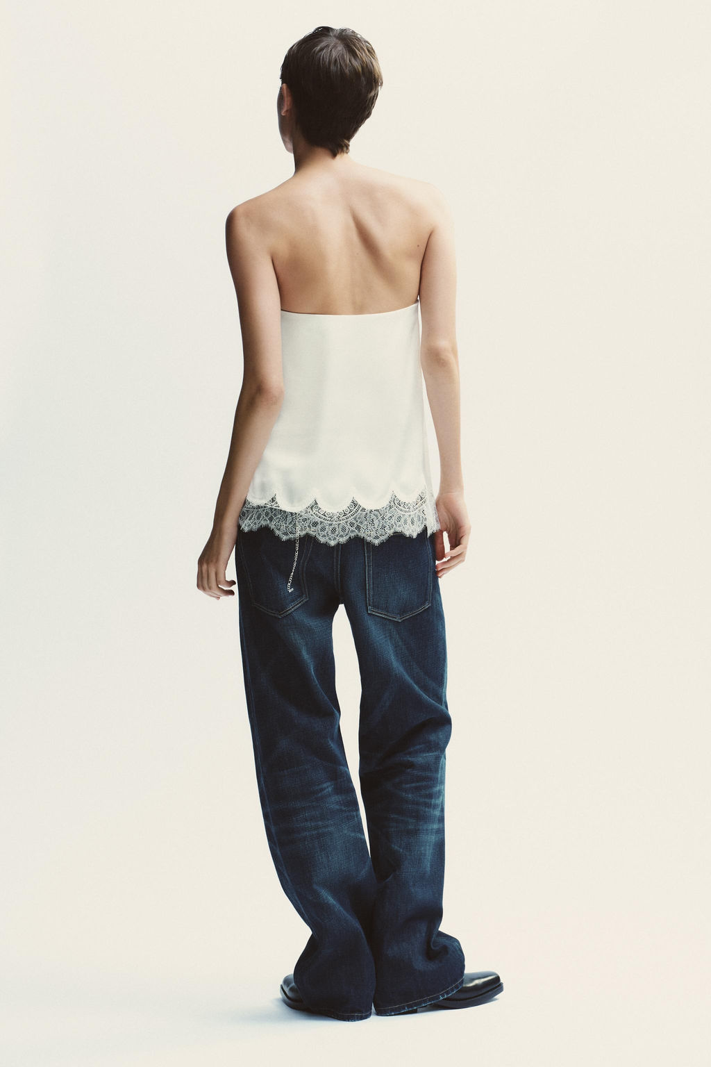 SATIN BANDEAU TOP WITH LACE - Zara фото 14