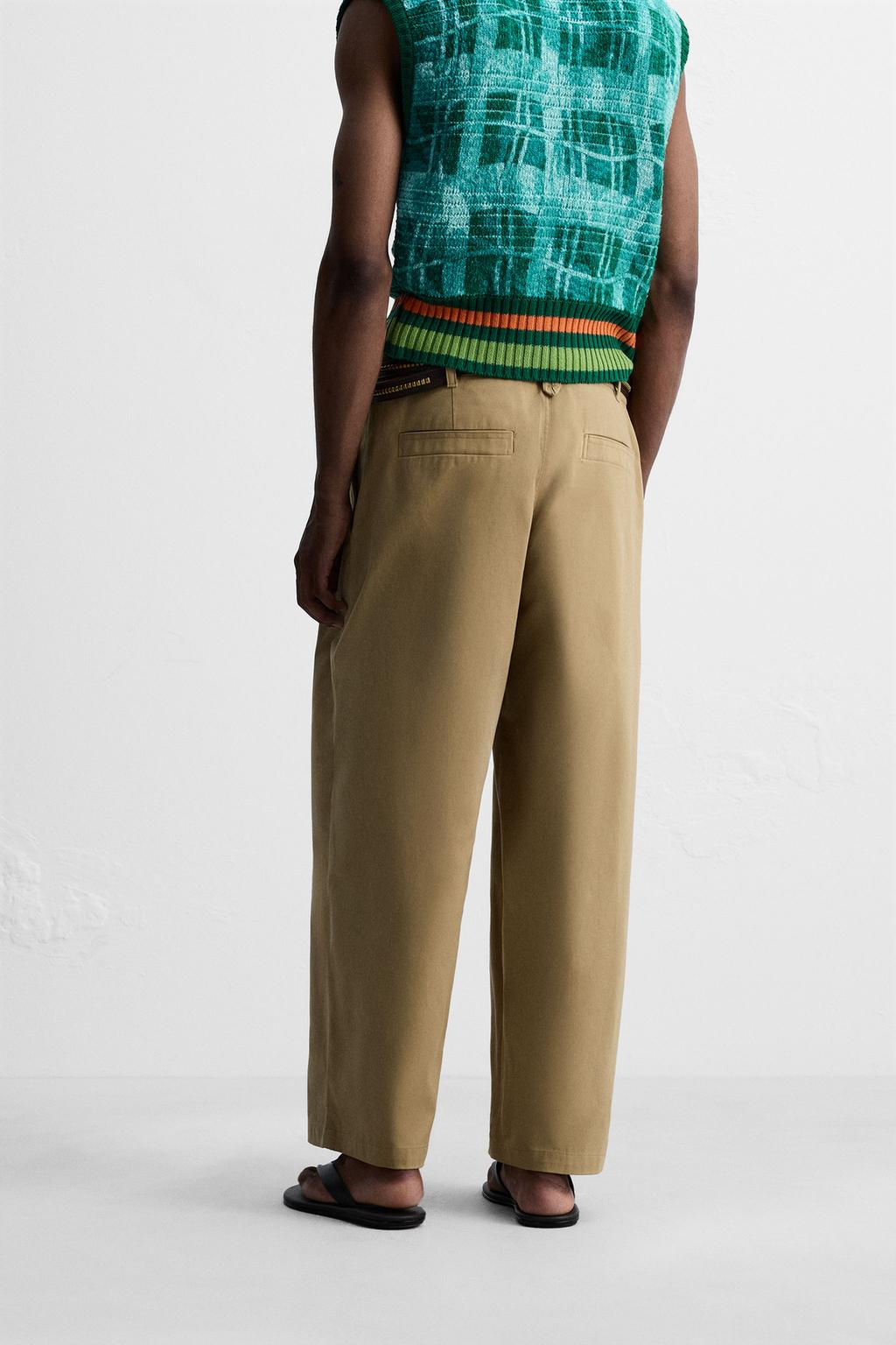 PLEATED WIDE-LEG TROUSERS - Zara фото 4