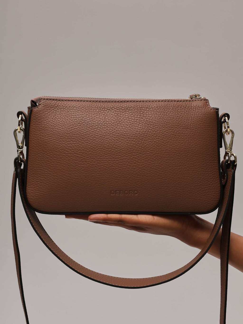 Сумка багет на плечо Deboro 31103 светлый орех