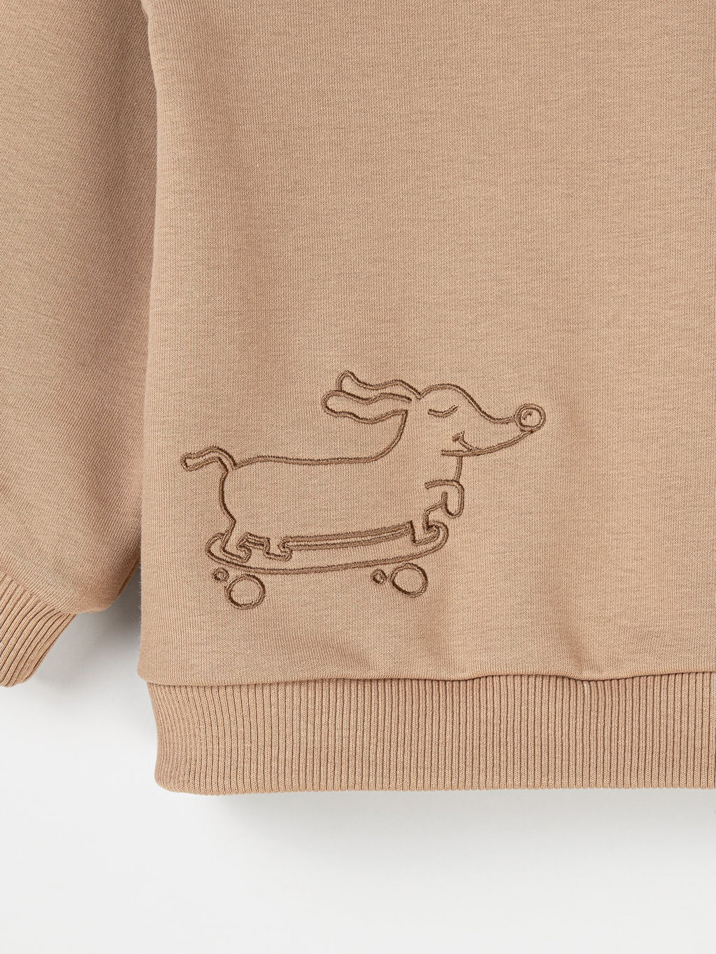 Свитшот Песок с вышивкой утепленный без начеса - Bungly фото 4