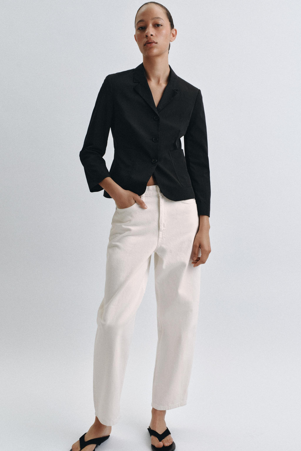 JEANS ZW COLLECTION TAPERED MID-WAIST - Zara фото 15