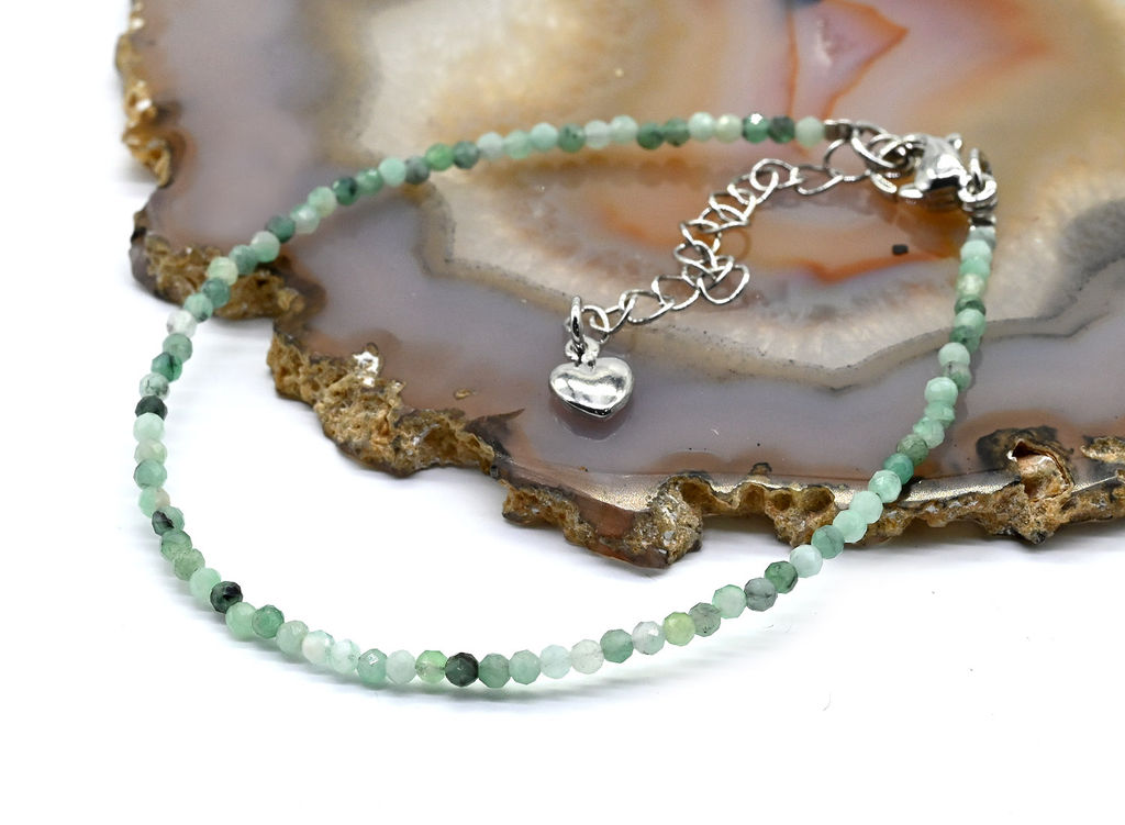 Браслет из фианитов шарик гр.2мм цв.графит, 16,5см - Радуга камня фото 9