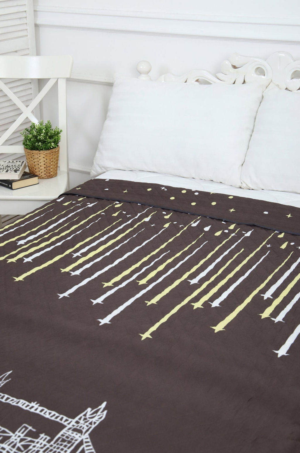 Покрывало-плед двухстороннее стеганое из полиэфирной ткани Полисатин Премиум 240Х212 N-Collection  фото 3