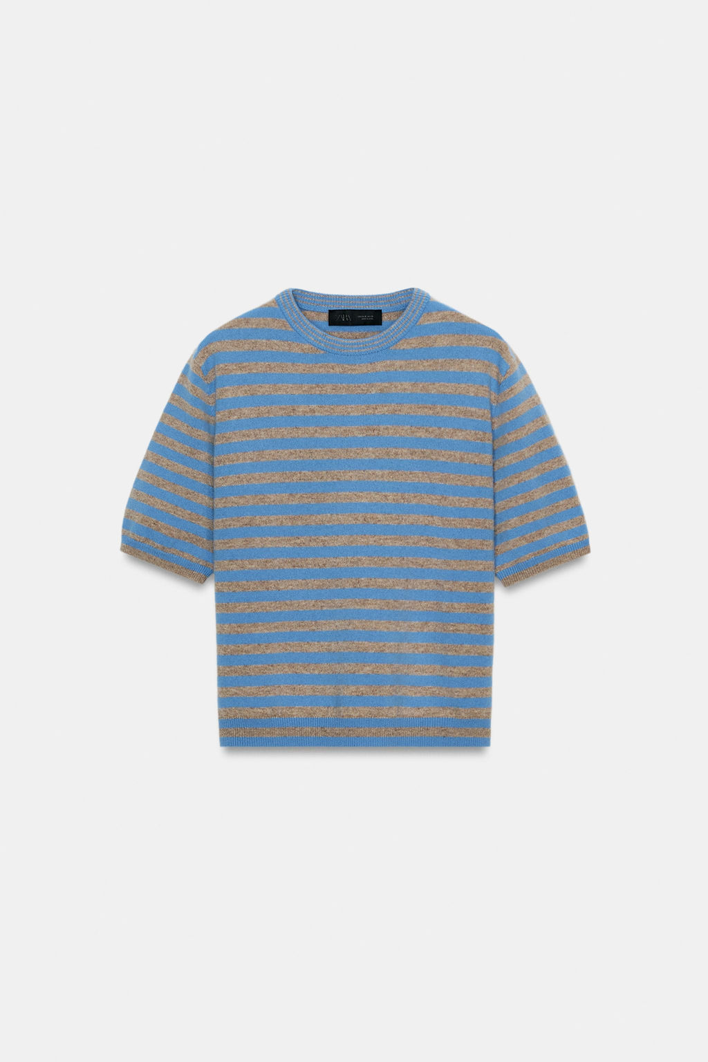 100% WOOL STRIPED SHORT SLEEVE JUMPER - Zara фото 5