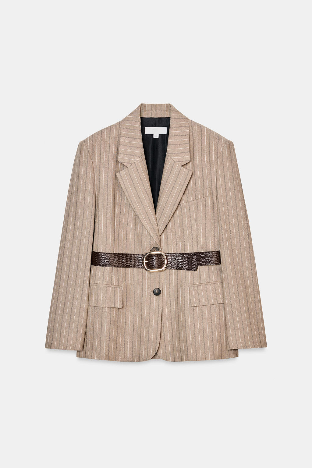 HERRINGBONE BLAZER WITH BELT - Zara фото 16