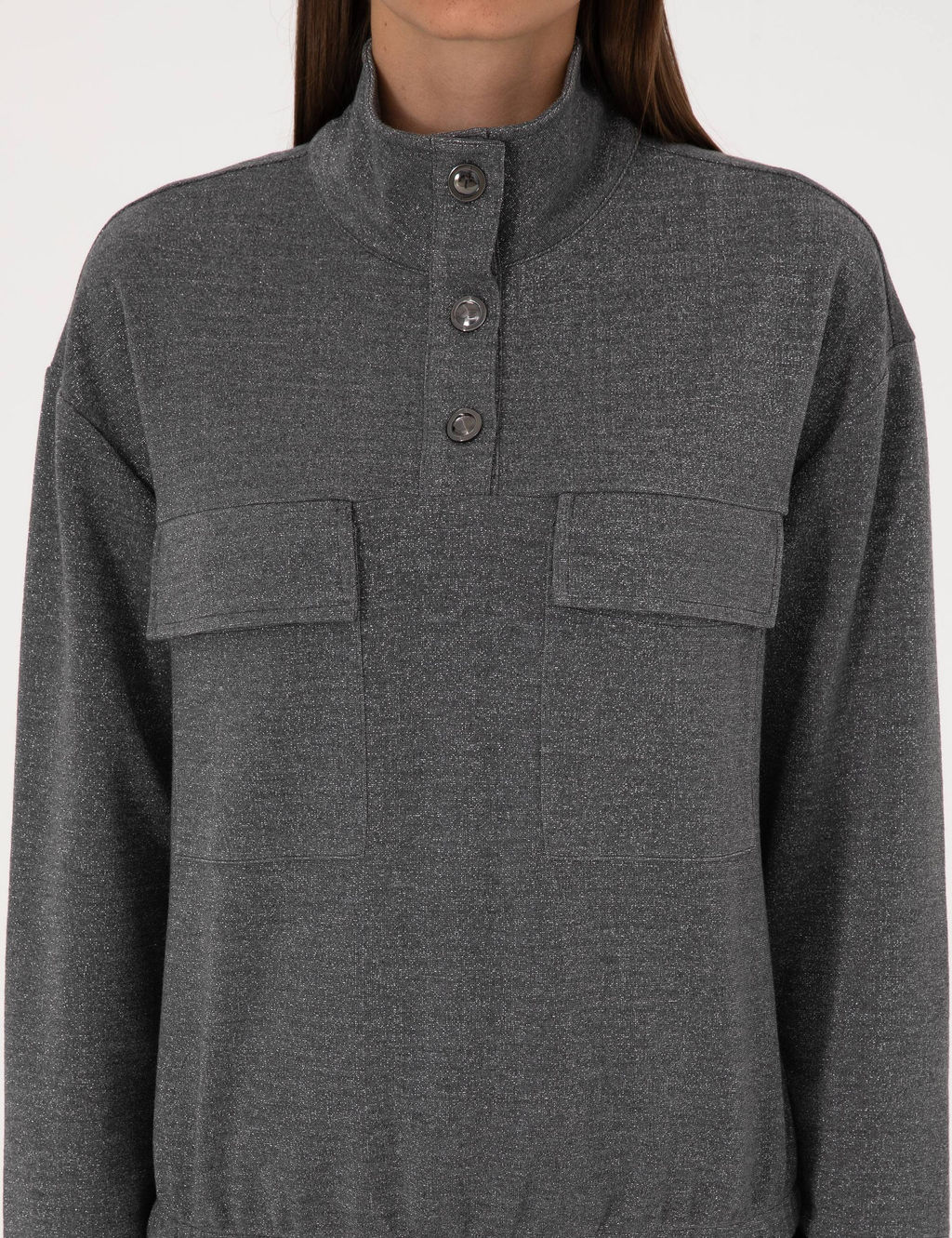 Gri Oversize Sweatshirt - Pierre cardin фото 6