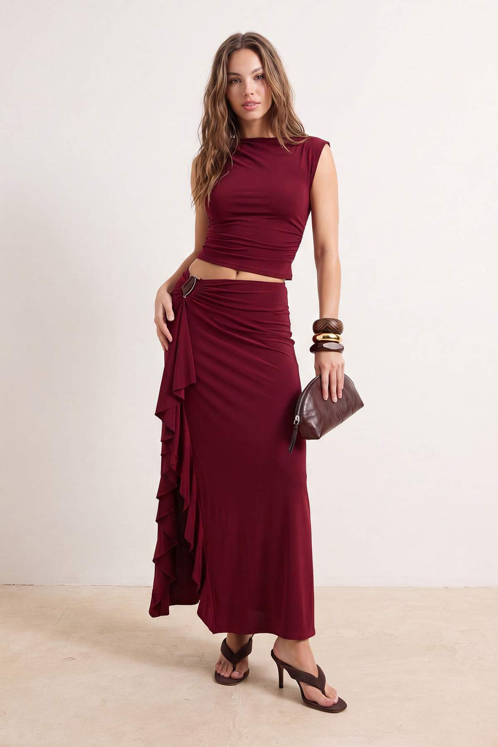 Limited Edition Bordo D_z Maxi _rme Sandy Etek TPRSS26ET00010 - Trendyolmilla фото 3