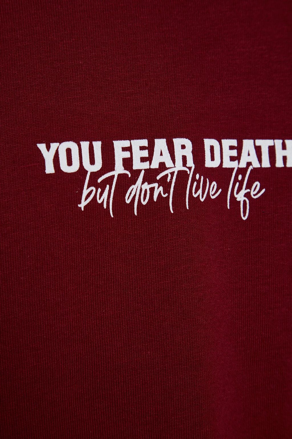 TRENDYOL MAN Bordo Oversize/Genis Kesim %100 Pamuklu Minimal Yaz? Bask?l? T-Shirt TMNSS23TS00099 - Trendyolmilla фото 7