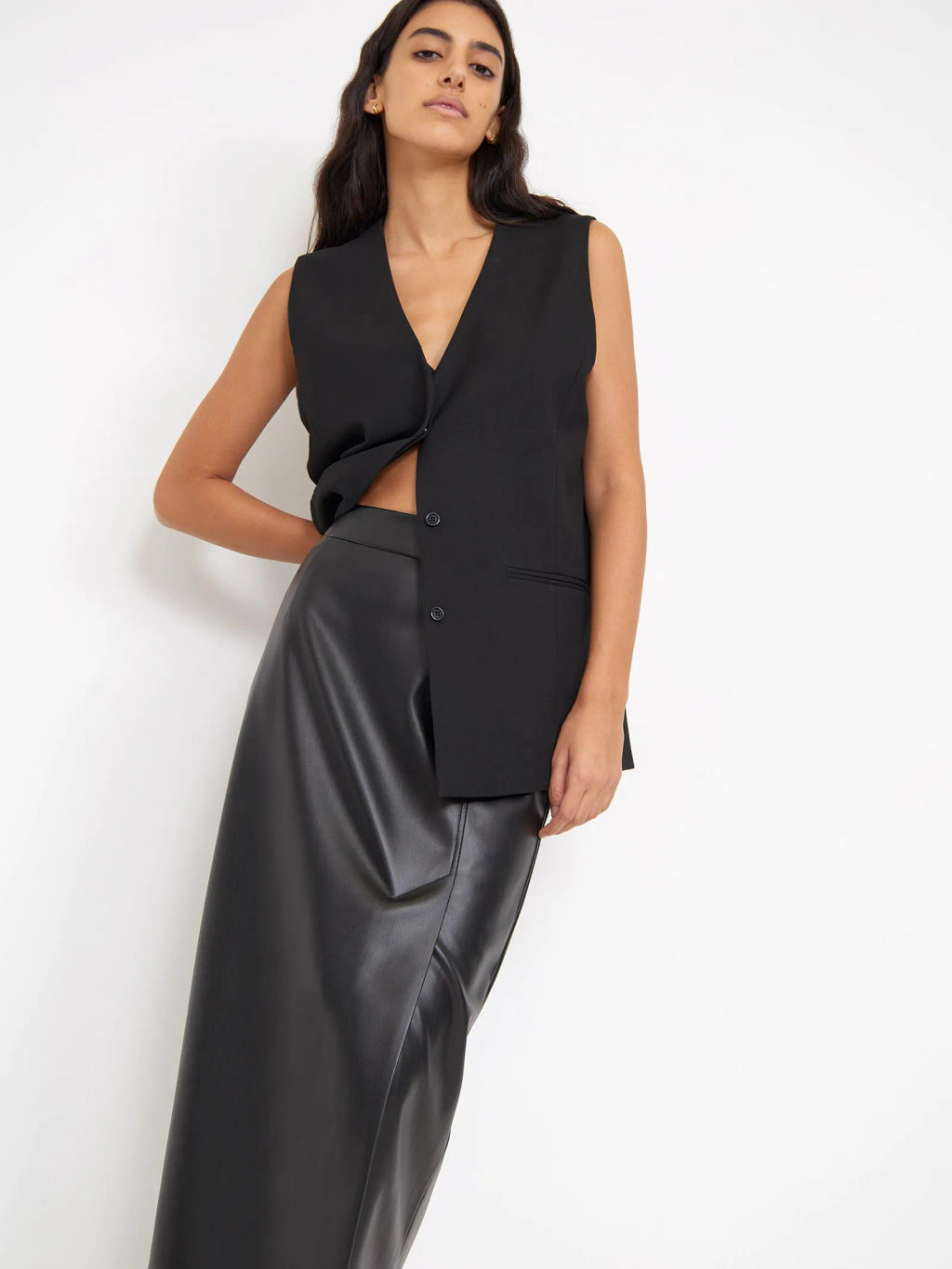 ШОК ЦЕНА - Юбка из экокожи с разрезом S956/ida - Emka фото 7