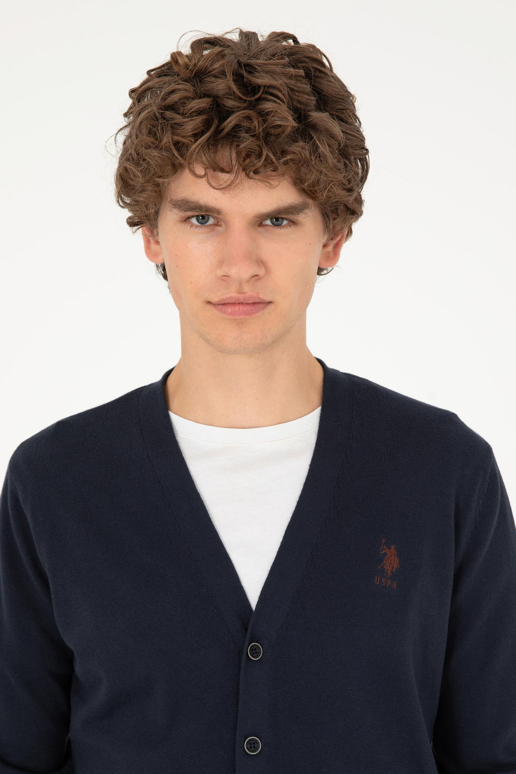 Мужской темно-синий базовый трикотажный кардиган - U.s. polo assn фото 2