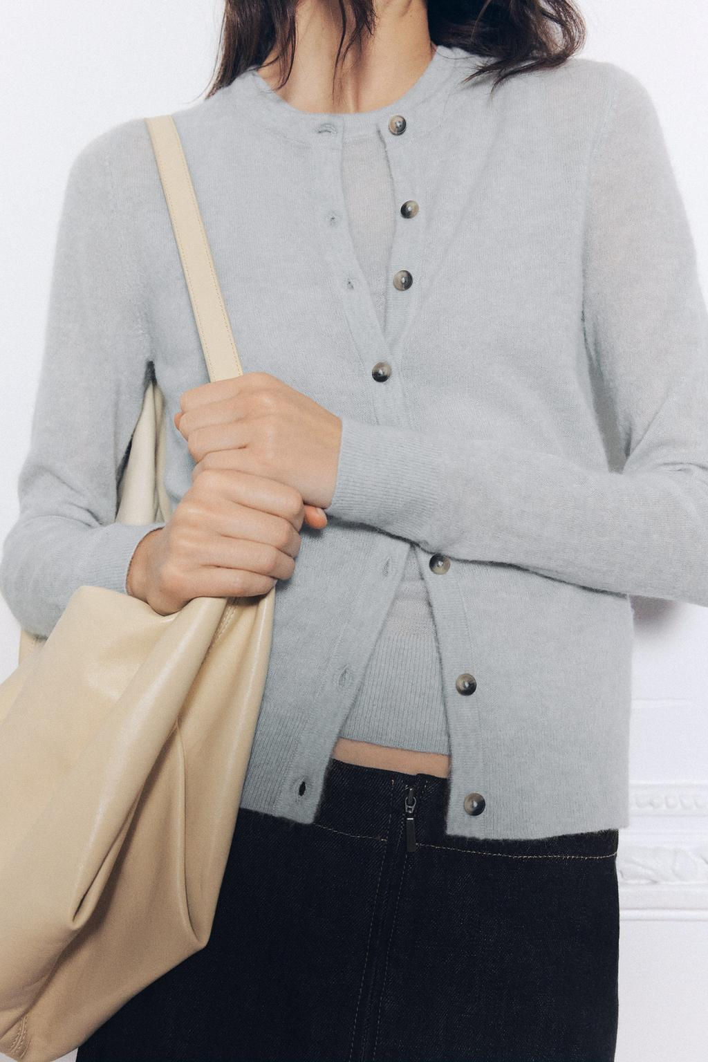 FINE KNIT WOOL AND ALPACA BLEND CARDIGAN - Zara фото 5