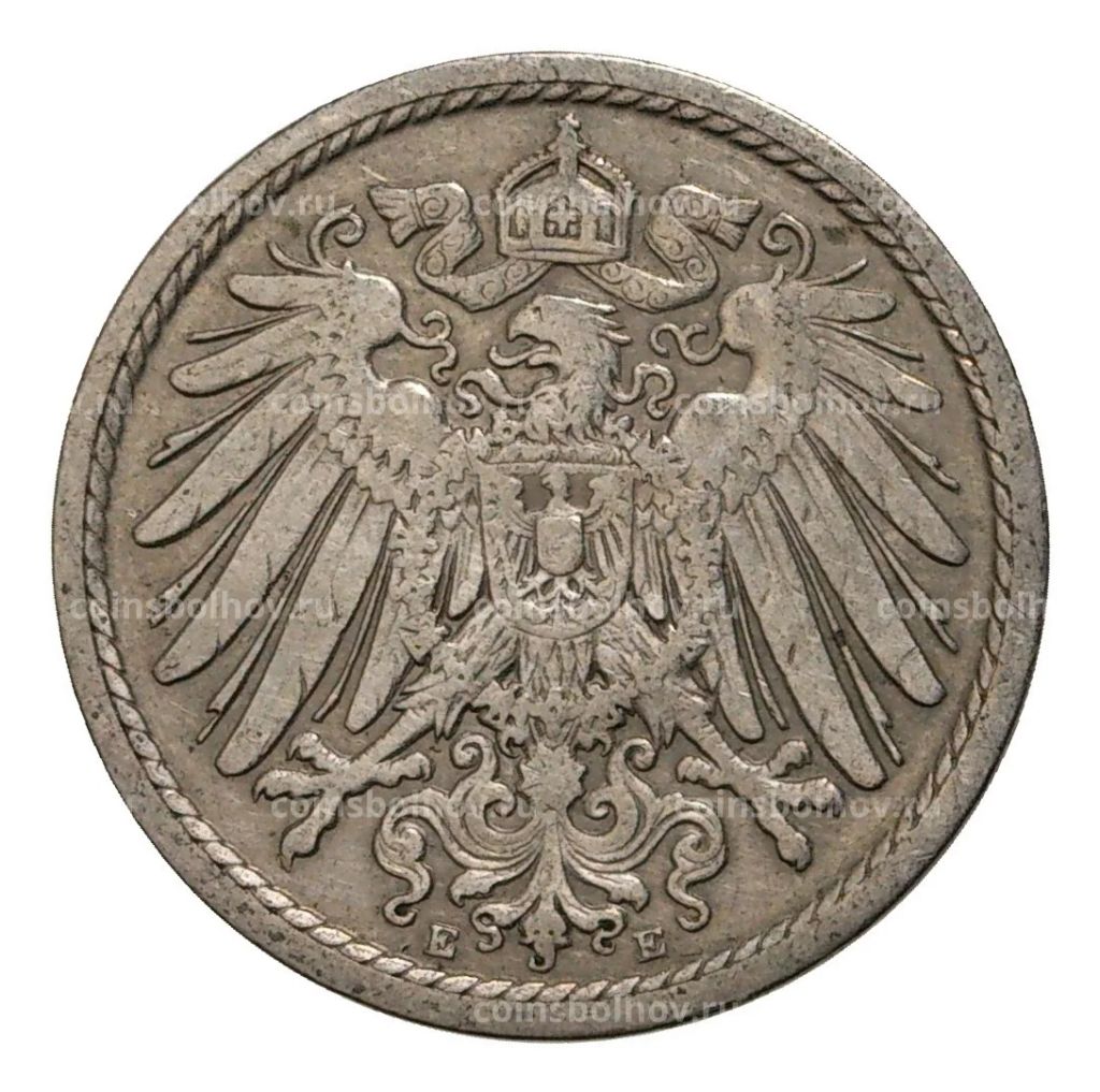 5 пфеннигов 1902 года Е Германия