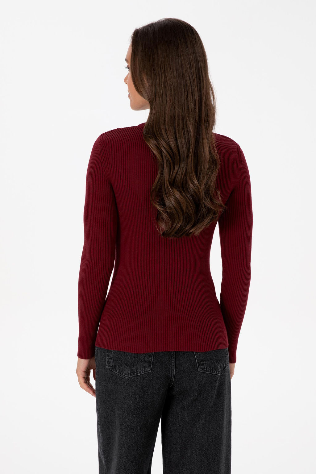 Kad_n Bordo V Yaka Fermuarl_ Kazak - U.s. polo assn фото 5