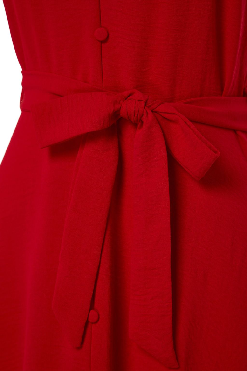 K?rm?z? Kusakl? A-Kesim Volanl?Dugme Detayl? Dokuma Maxi Elbise TWOSS23EL02271