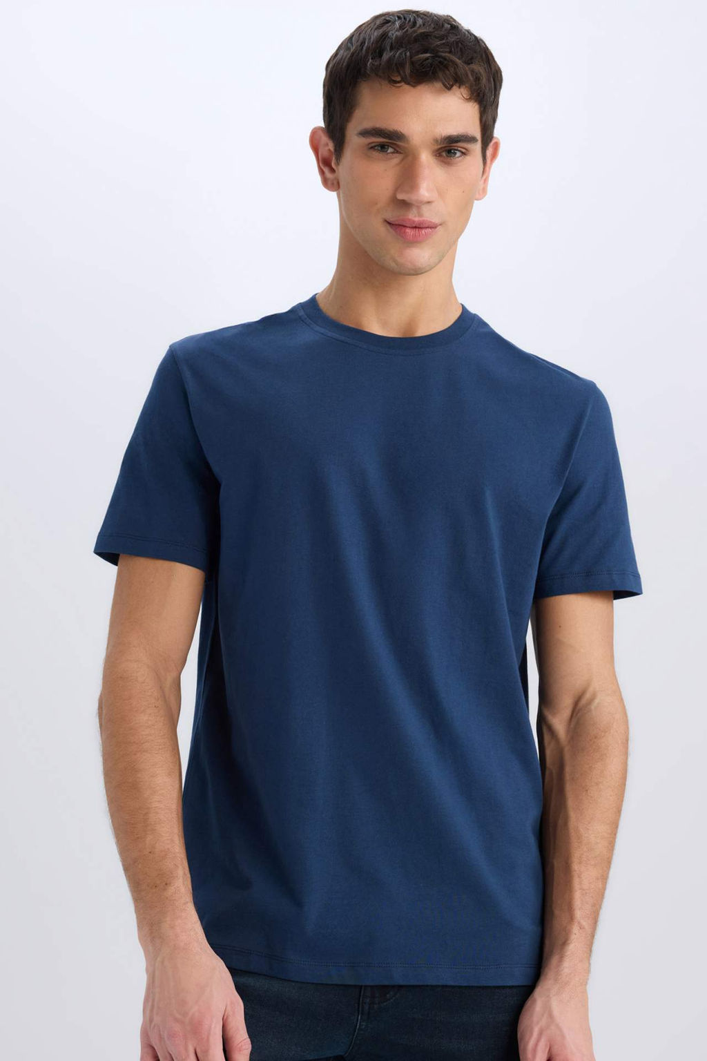 New Regular Fit Bisiklet Yaka Basic Duz K?sa Kollu Tisort - Defacto фото 42
