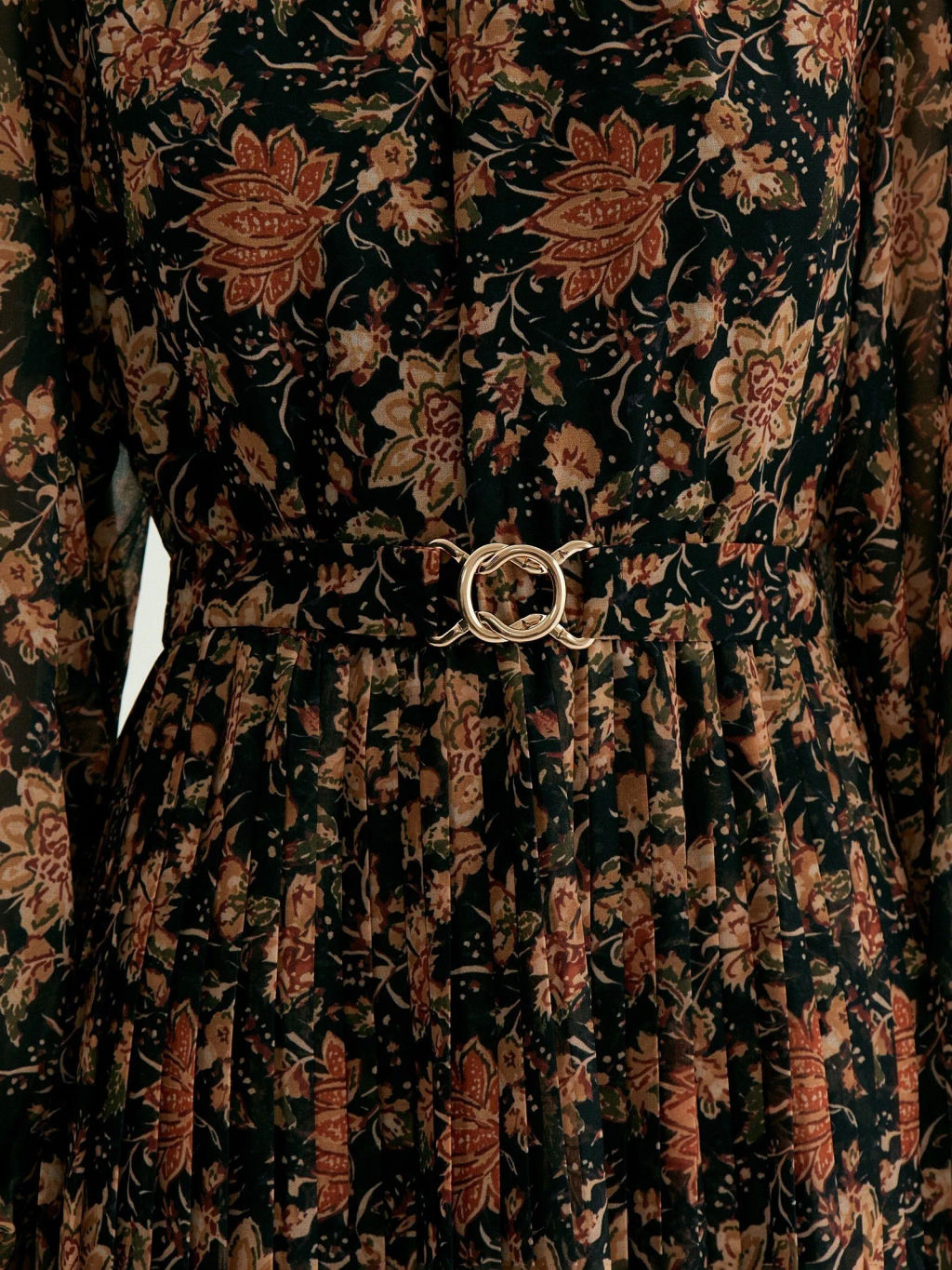 Платье макси из шифона с цветочным принтом, PL1754/esta - Emka фото 4