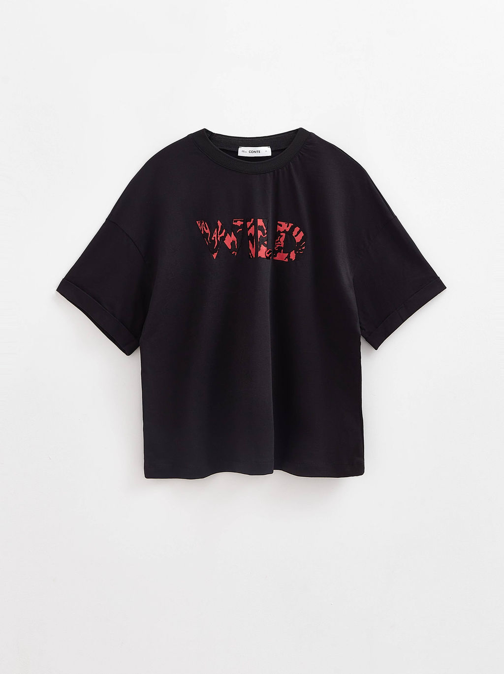 CONTE Футболка с манжетами и вышивкой As it was LD 2679 black-wild