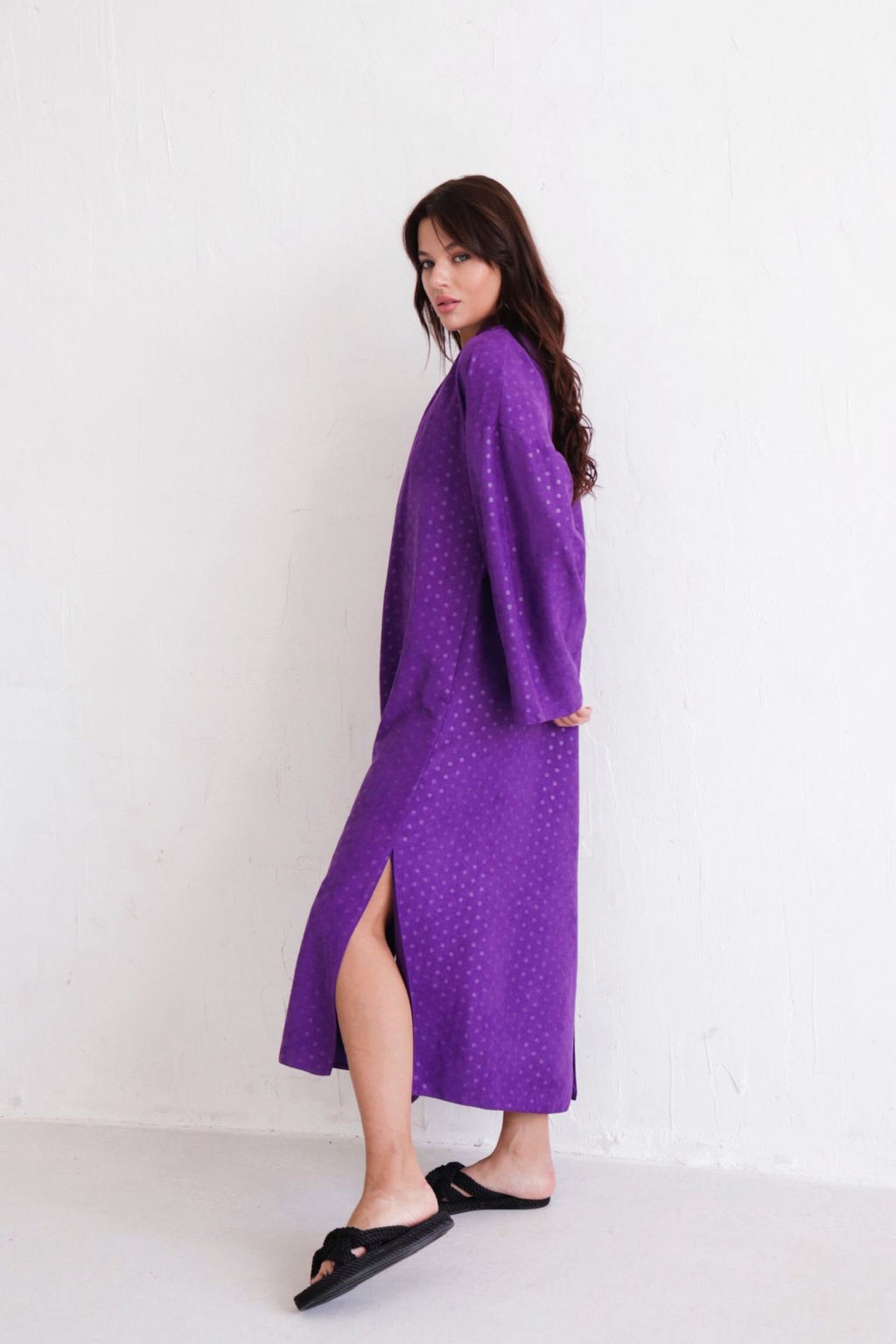 Кимоно длинное фиолетовое - Martichelli фото 4