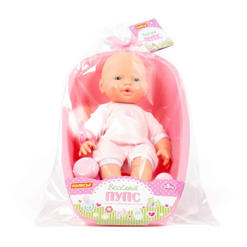 Пупс Весёлый (35 см) с соской и набором для купания (в пакете) - Полесье фото 6